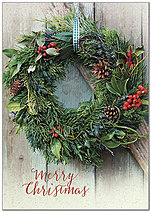 Natural Wreath Christmas Card H7164KW-AA